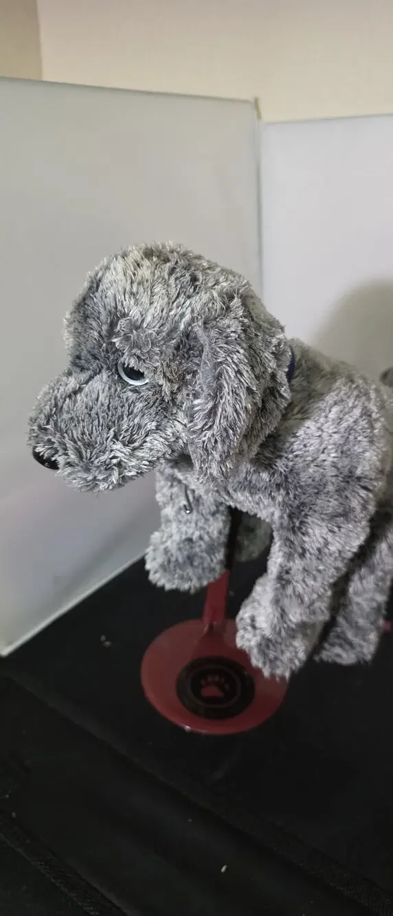 TY Classic Mercury Silver Dog Plush Stuffed Animal Collar TySilk 14 Inch 2003 Z1
